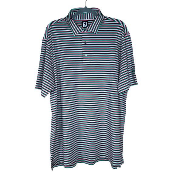 FootJoy Men’s XL Striped Golf Polo Shirt Performance Stretch Moisture Wicking - Picture 1 of 8